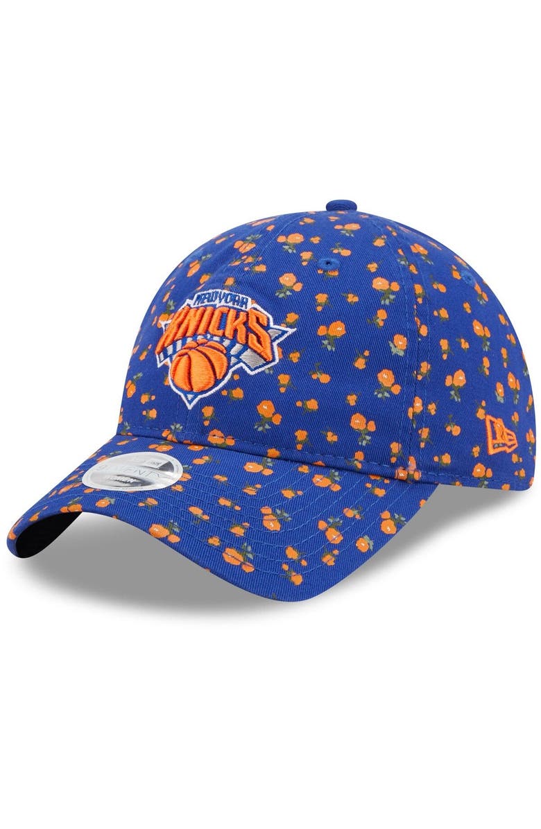 New Era Women's New Era Blue New York Knicks Floral 9TWENTY Adjustable Hat, Main, color,