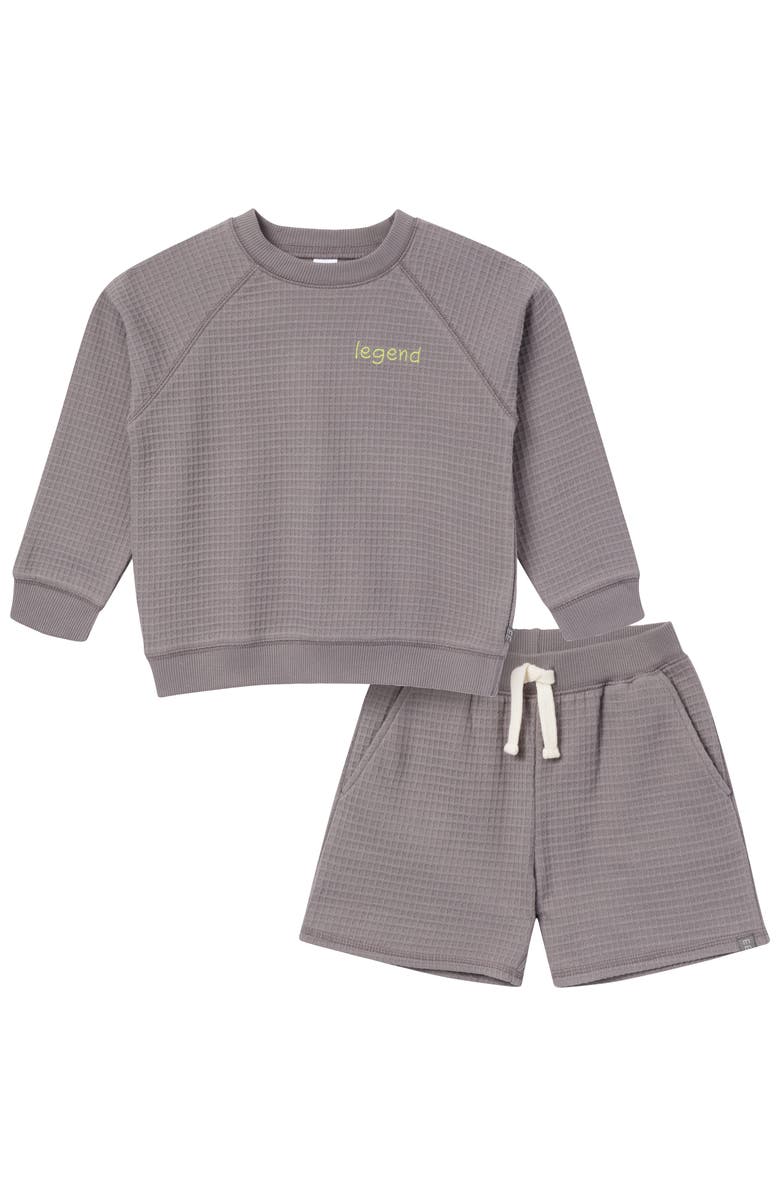 Modern Moments<sup>™</sup> by Gerber Long Sleeve Top and Shorts Set, Main, color, Medium Grey