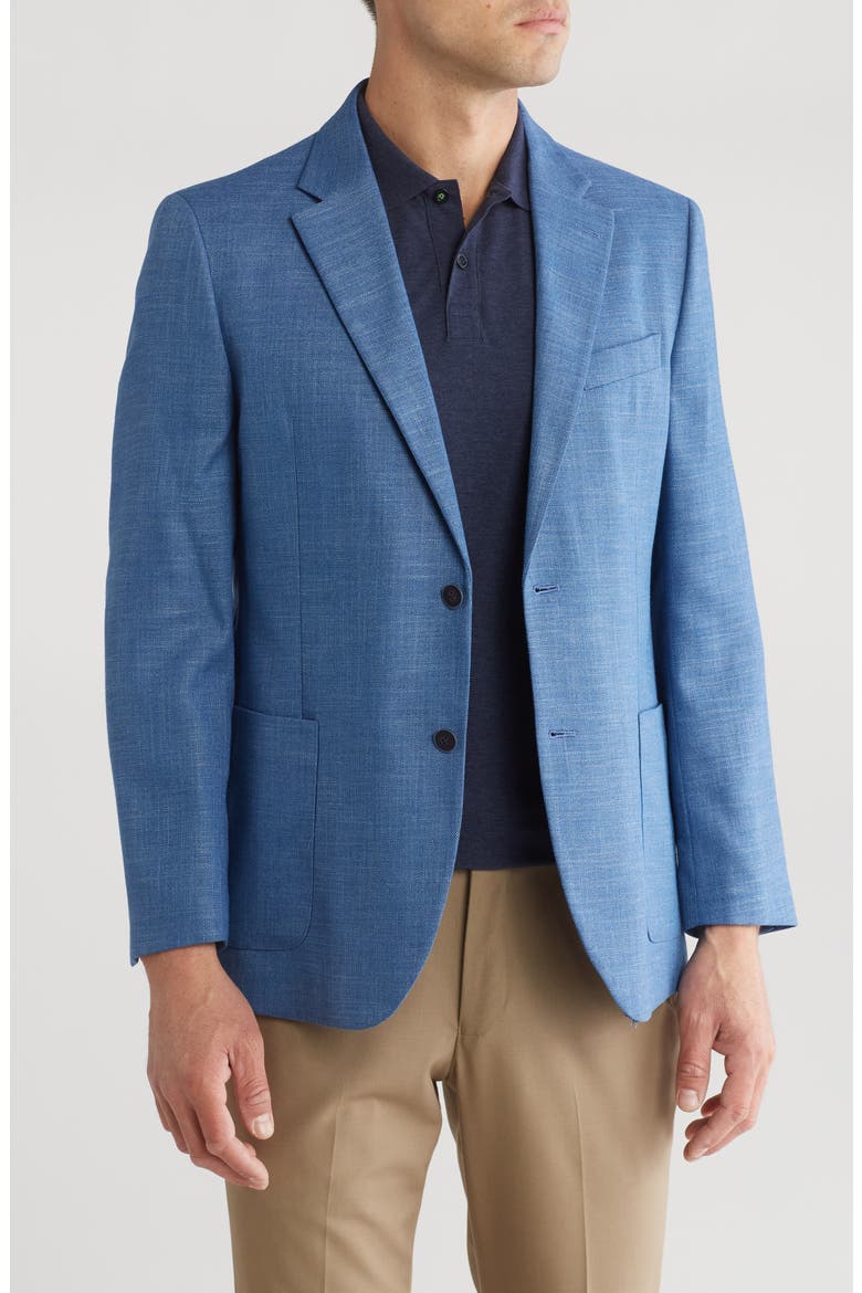 Structured Weave Sport Coat, Main, color, MD BLUE