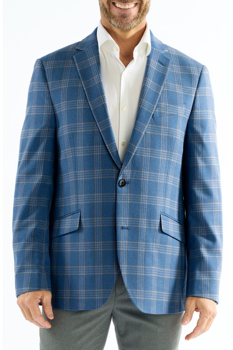 Mayfair Blue Plaid Sport Coat, Main, color, BLUE