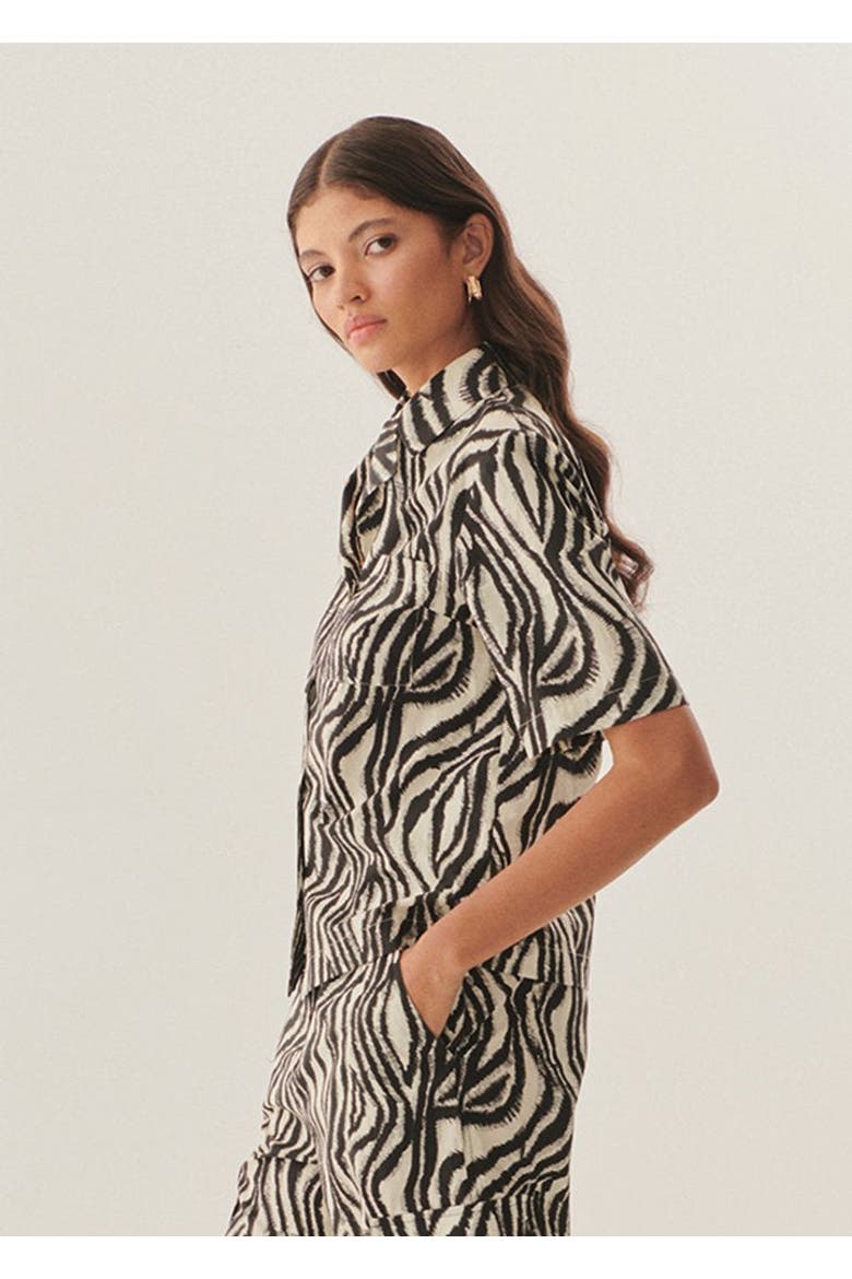 Adelaide Cotton Shirt, Alternate, color, Zebra Pirint