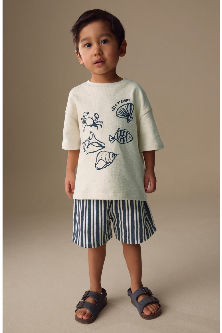 Kids' Côte d'Azur Cotton T-Shirt & Shorts Set, Alternate, color, NEUTRAL