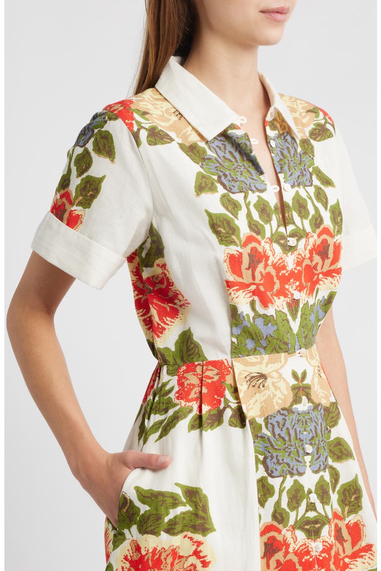 Sadie Floral Cotton & Linen Shirtdress, Alternate, color, JULIET PRINT