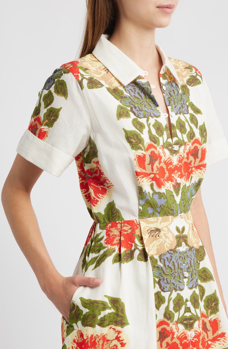 Cleobella Sadie Floral Cotton & Linen Shirtdress, Alternate, color,