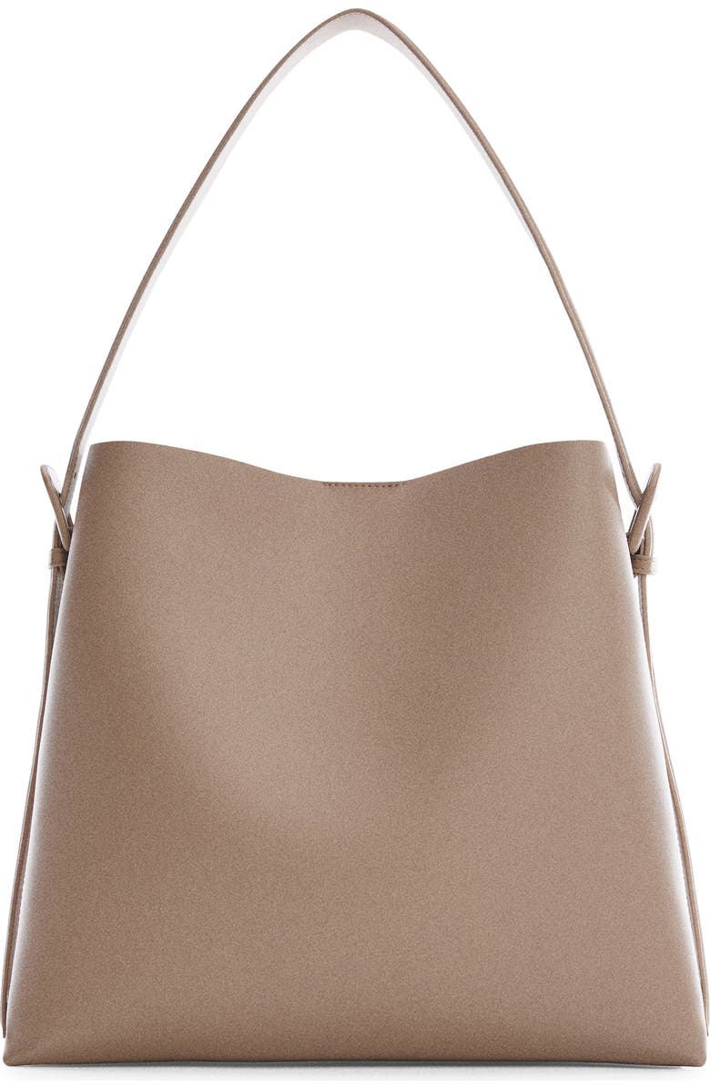 MANGO Faux Leather Shopper Bag with Buckle Detail, Main, color,