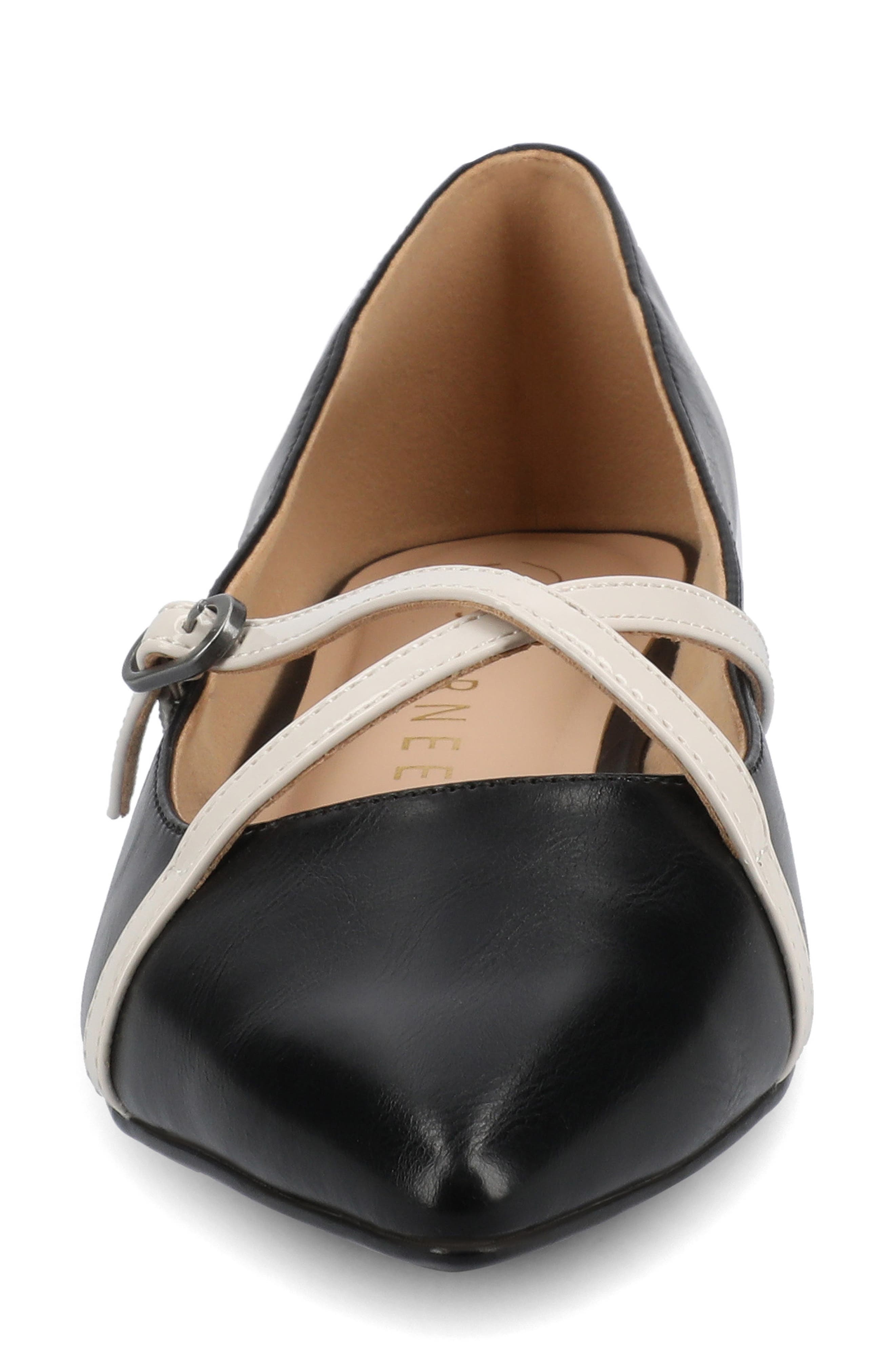 Journee Collection Camby Pointed Toe Flat, Alternate, color, Black