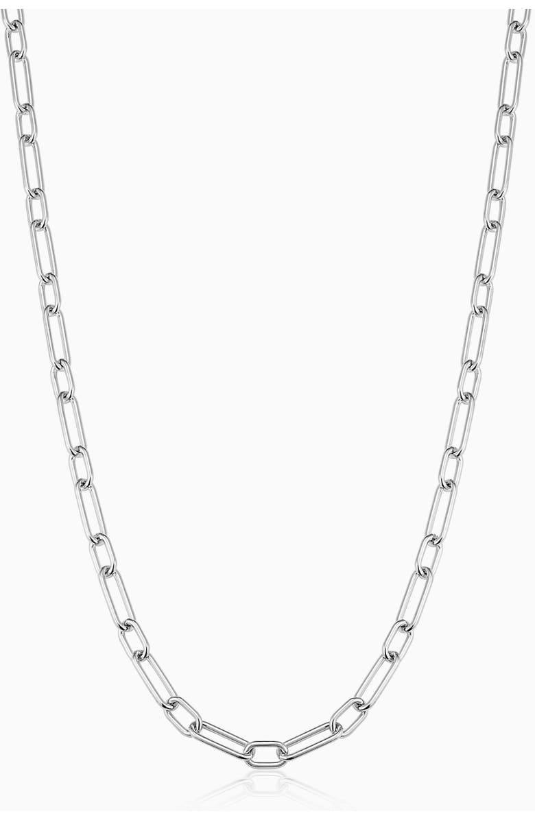 Oradina Sterling Silver Rhythm Link Chain Necklace, Main, color, Silver
