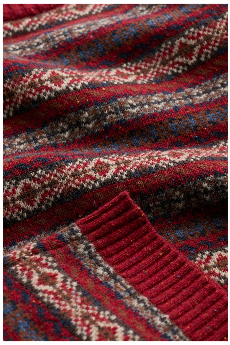 Carracks Fair Isle Wool Blend Crewneck Sweater, Alternate, color, EWIN DARK CINNAMON