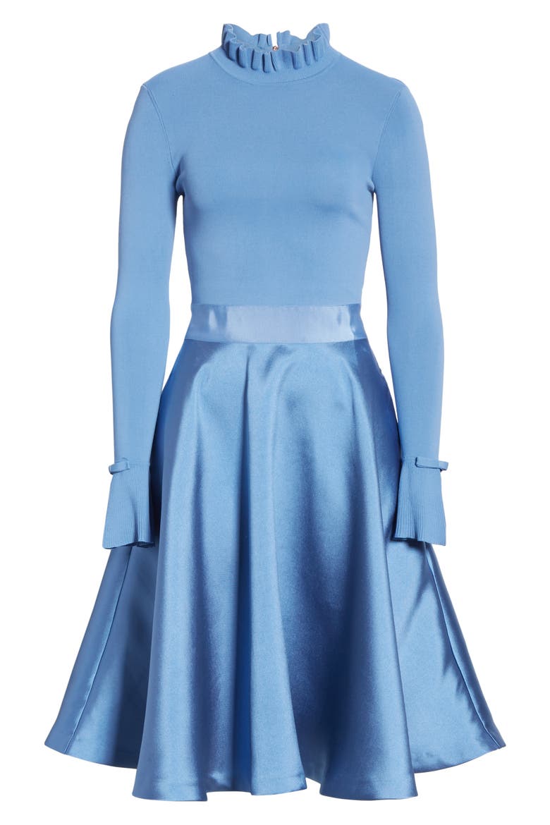 Zadi Fit & Flare Dress, Alternate, color, MID BLUE