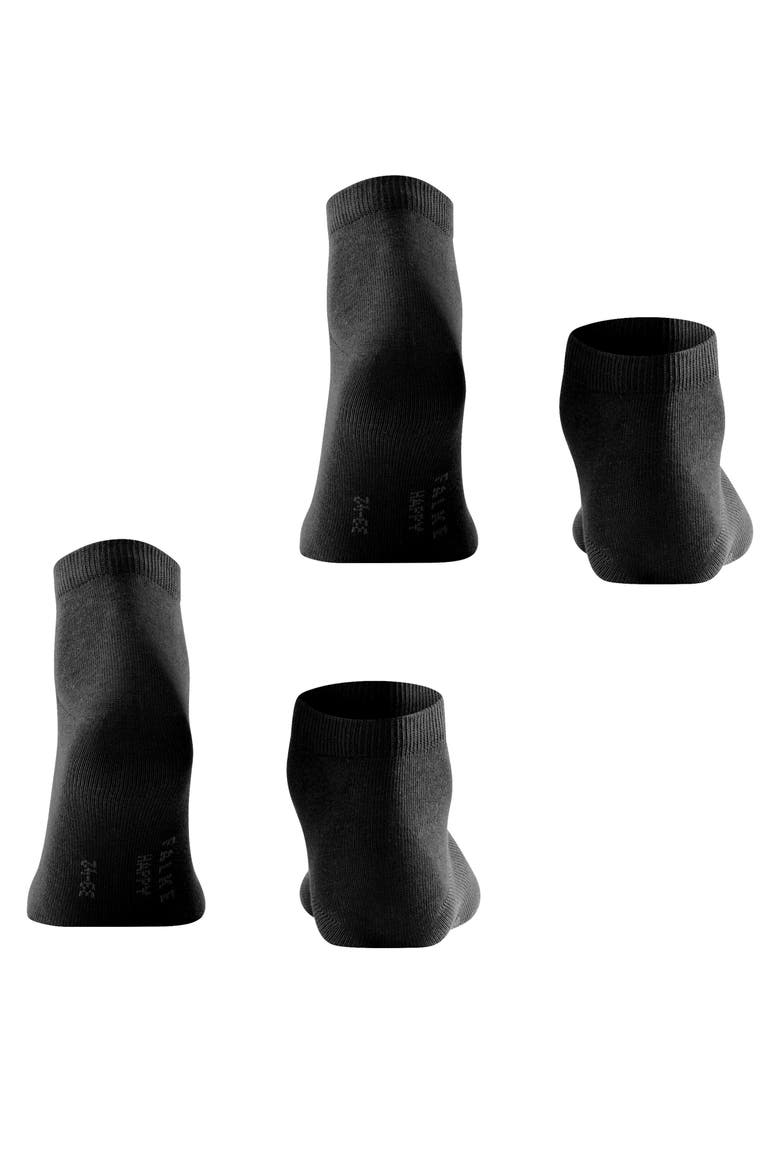 Happy Cotton Sneaker Socks, Alternate, color, Black