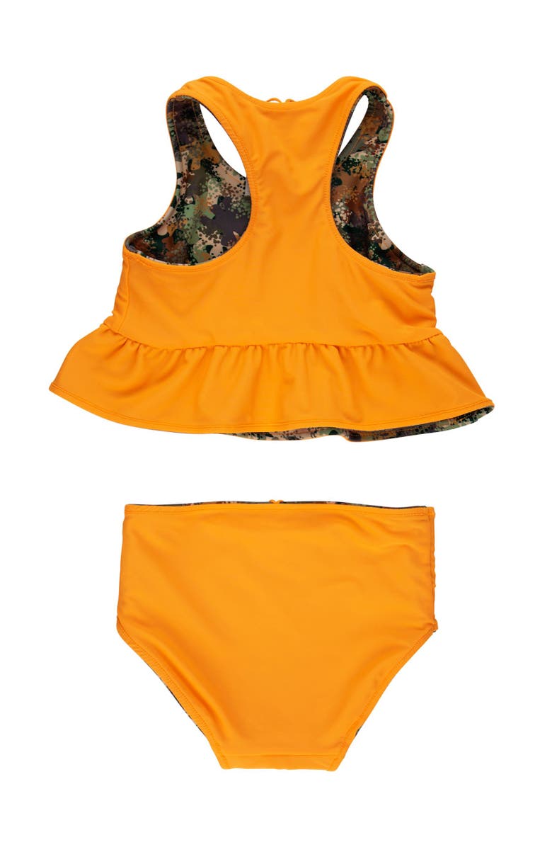RuffleButts UPF50 Sun Protected Reversible Peplum Tankini, Alternate, color, Classic Camo