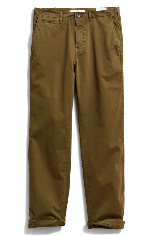 Billy Reid Slim Fit Flat Front Stretch Cotton Chinos In Green