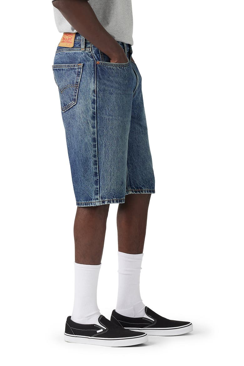 469 Loose Denim Shorts, Alternate, color, INDIGO HEARTBREAK SHORTS