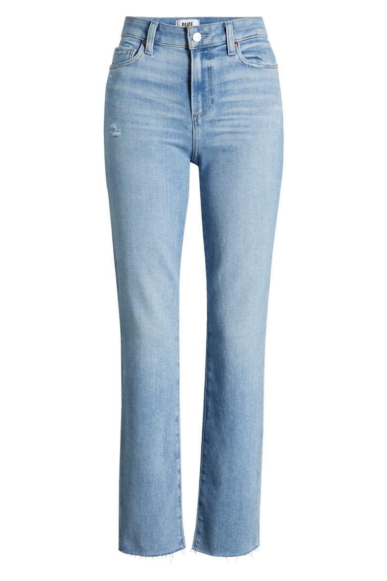 Cindy High Waist Raw Hem Ankle Straight Leg Jeans, Alternate, color, IN TUNE DISTRESSED