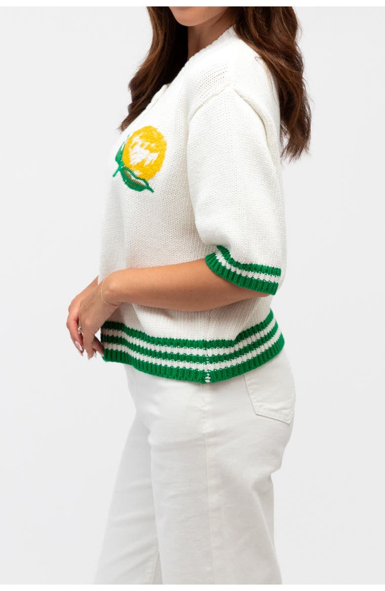 Label of Love Embroidered Lemon Cardigan, Alternate, color, White