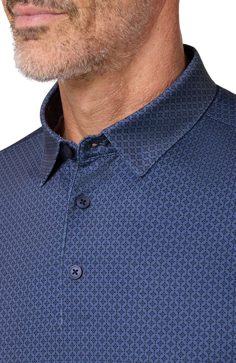 Mizzen+Main Versa Trim Fit Geo Print Performance Golf Polo, Alternate, color, Coastal Fjord Circle Texture