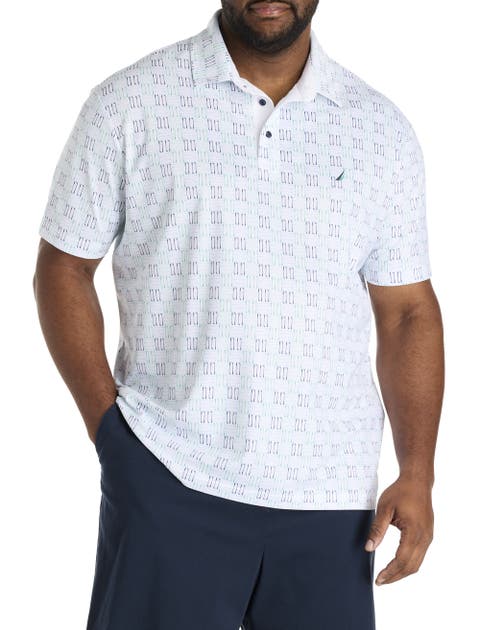 Big & Tall Geometric Print Performance Polo Shirt