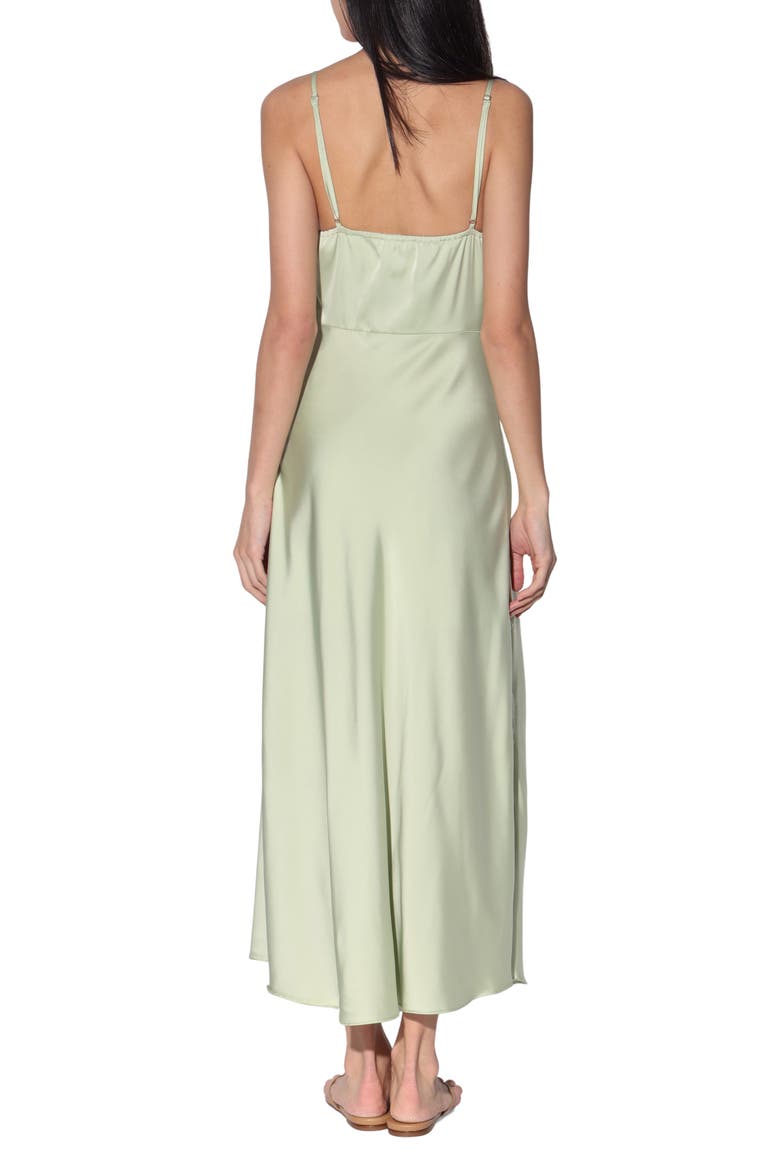 Cynthia Lace Trim Satin Slipdress, Alternate, color, KIWI