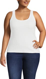 Lands' End Pointelle Rib UNeck Tank
