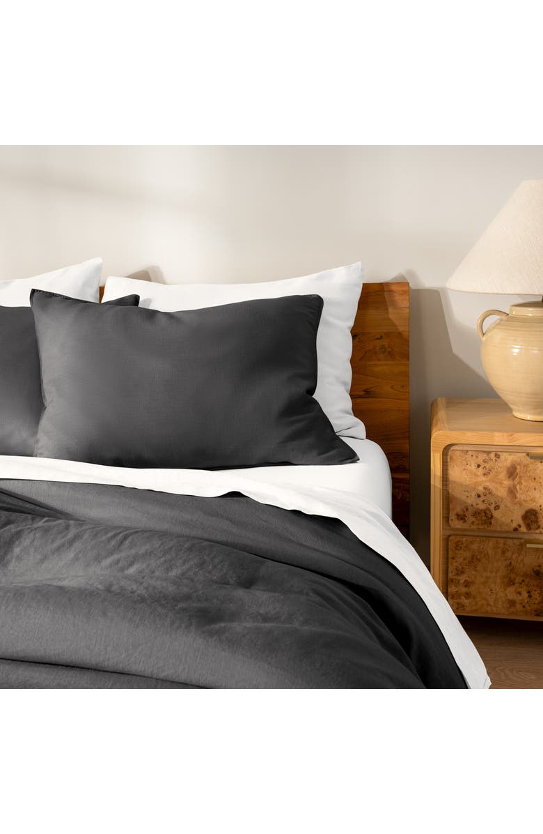 Bare Home 100% European Linen Duvet Cover and Sham Set, Alternate, color, Grey