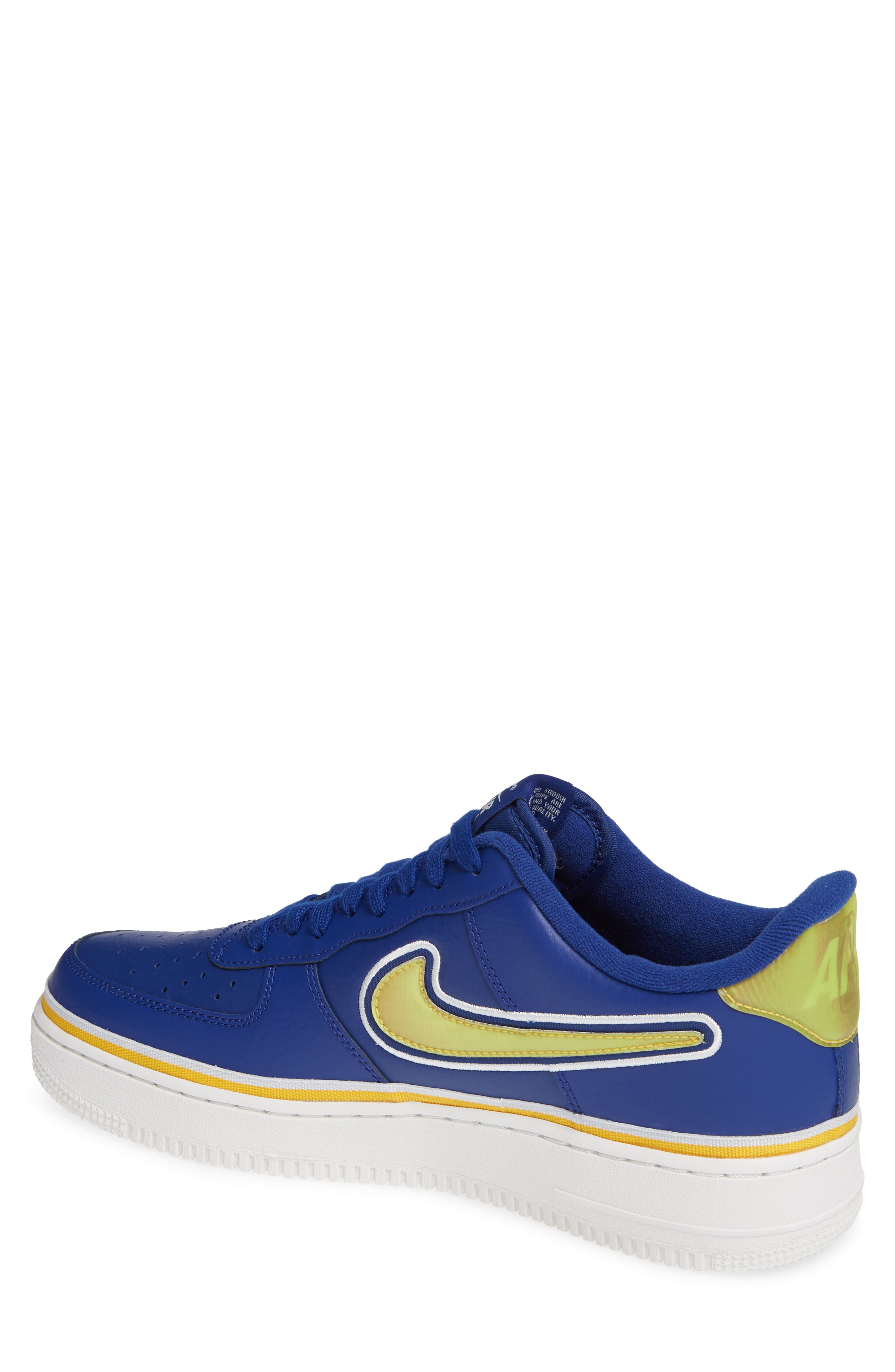 Air Force 1 '07 LV8 Sport Shoe, Alternate, color, DEEP ROYAL/ GOLD/ OFF WHITE
