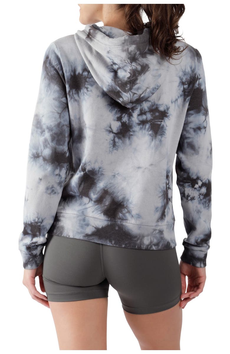 90 DEGREE BY REFLEX Brushed Tie Dye Crop Hoodie, Main, color,