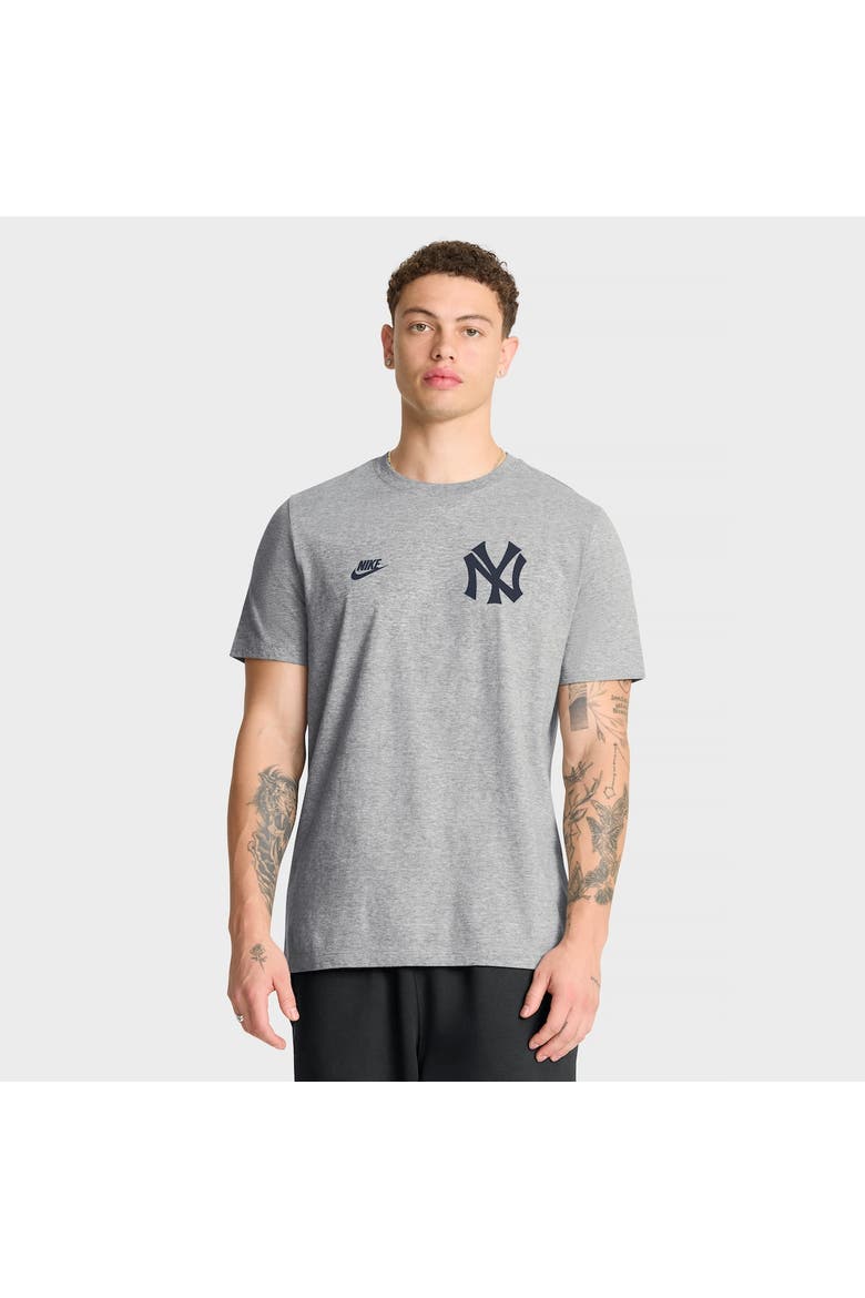Men's Nike Heather Gray New York Yankees Cooperstown 2-Hit T-Shirt, Main, color, Heather Gray