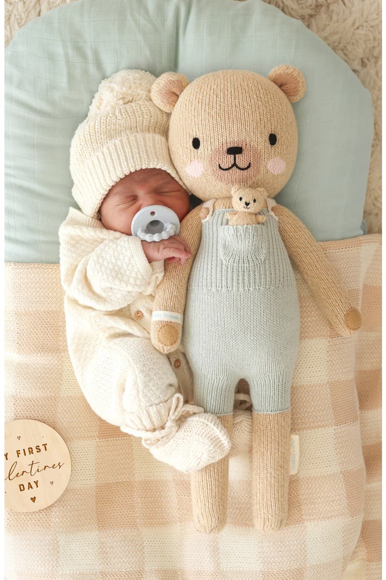 Little Alexander the Honey Bear Stuffed Animal, Alternate, color, BLUE