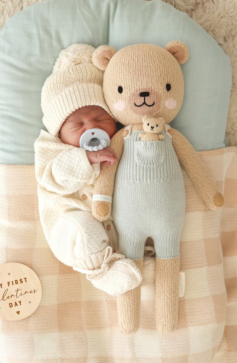 cuddle+kind Little Alexander the Honey Bear Stuffed Animal, Alternate, color, Blue