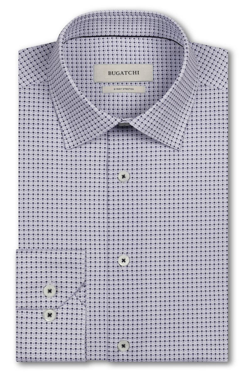 Bugatchi James OoohCotton<sup>®</sup> Geo Print Button-Up Shirt, Alternate, color, White