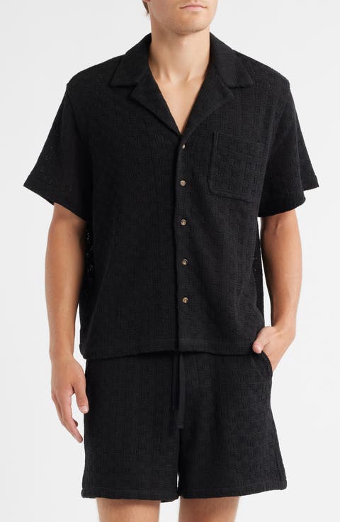 Gregory Basket Weave Knit Camp Shirt