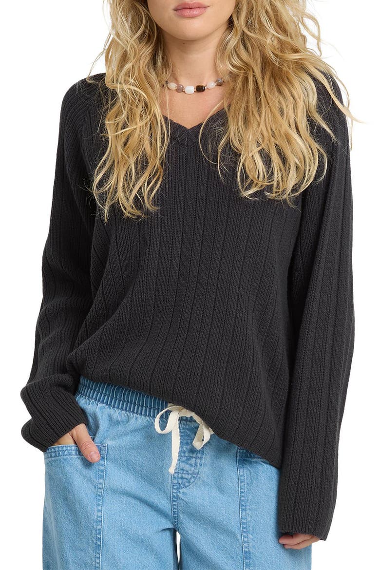 Dallas V-Neck Sweater, Main, color, BLACK SANDS