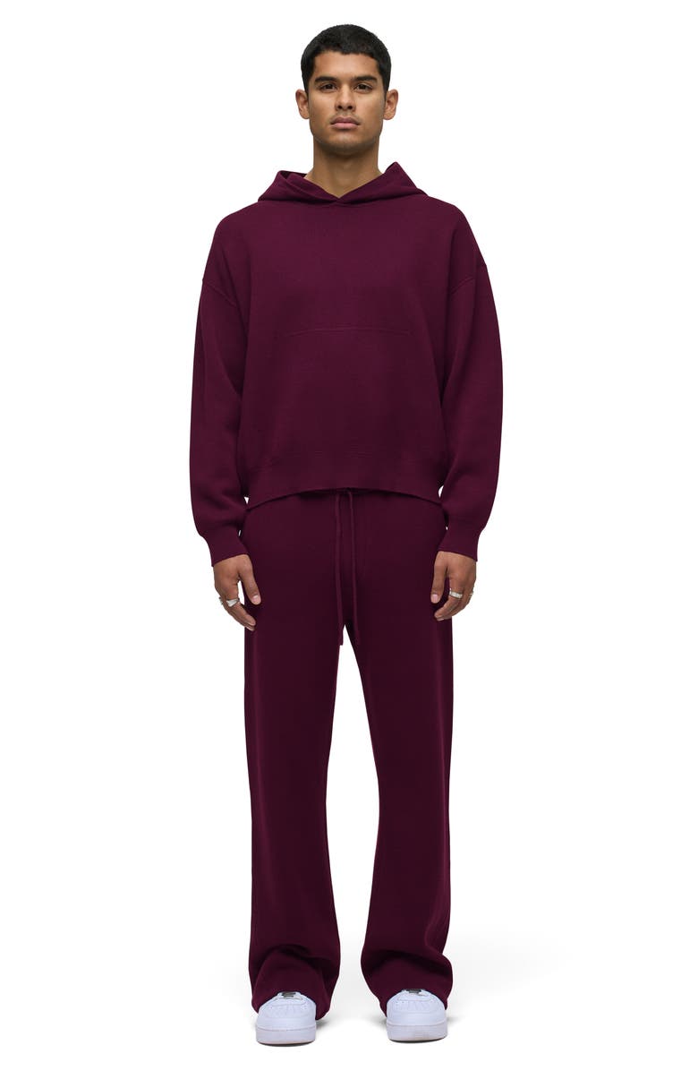 Hudson Jeans Cotton & Cashmere Double Knit Hoodie, Alternate, color, Bordeaux