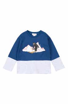 MILES THE LABEL Kids' Ski Slope Colorblock Cotton Sweatshirt