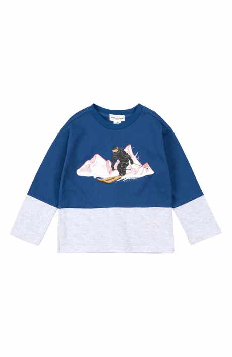 MILES THE LABEL Kids' Ski Slope Colorblock Cotton Sweatshirt