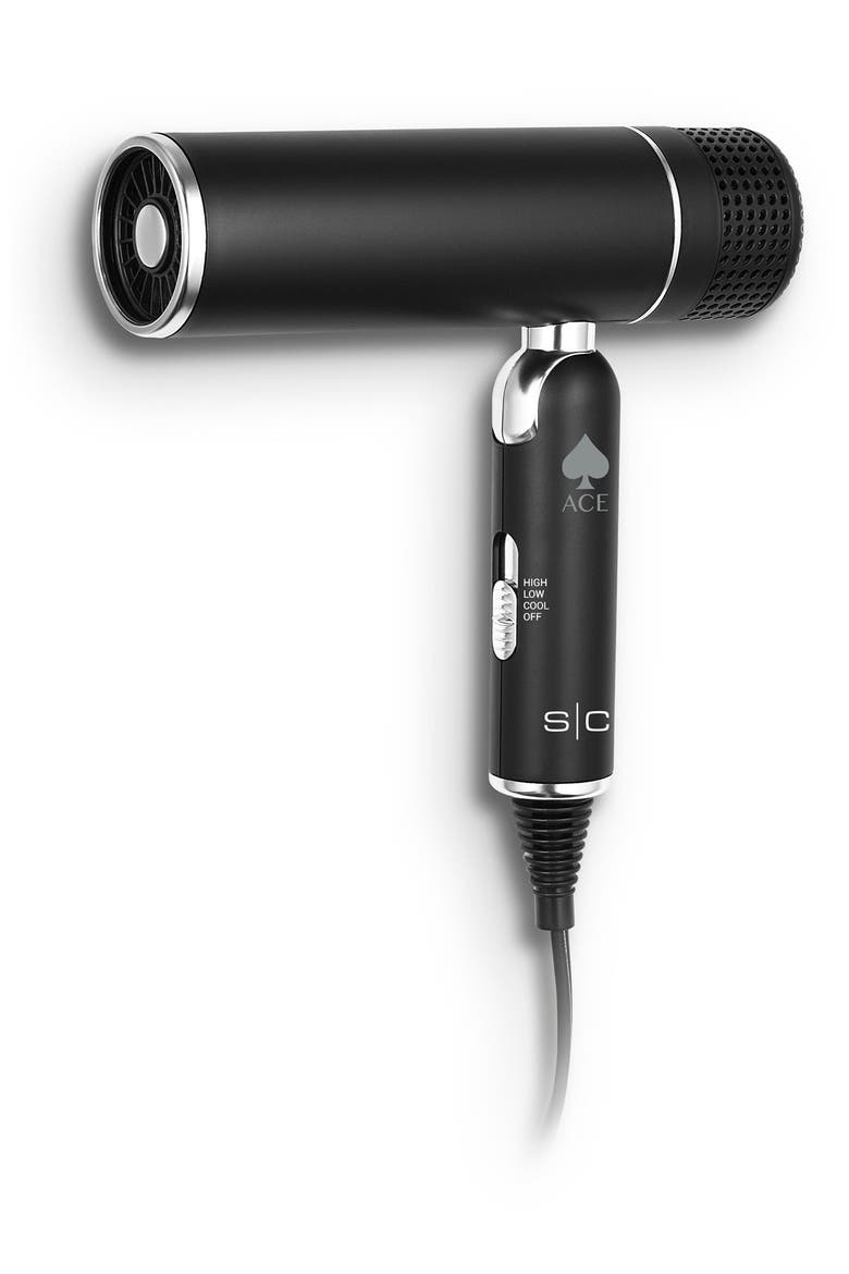 Ace Foldable Lightweight Hair Dryer, Main, color, BLACK