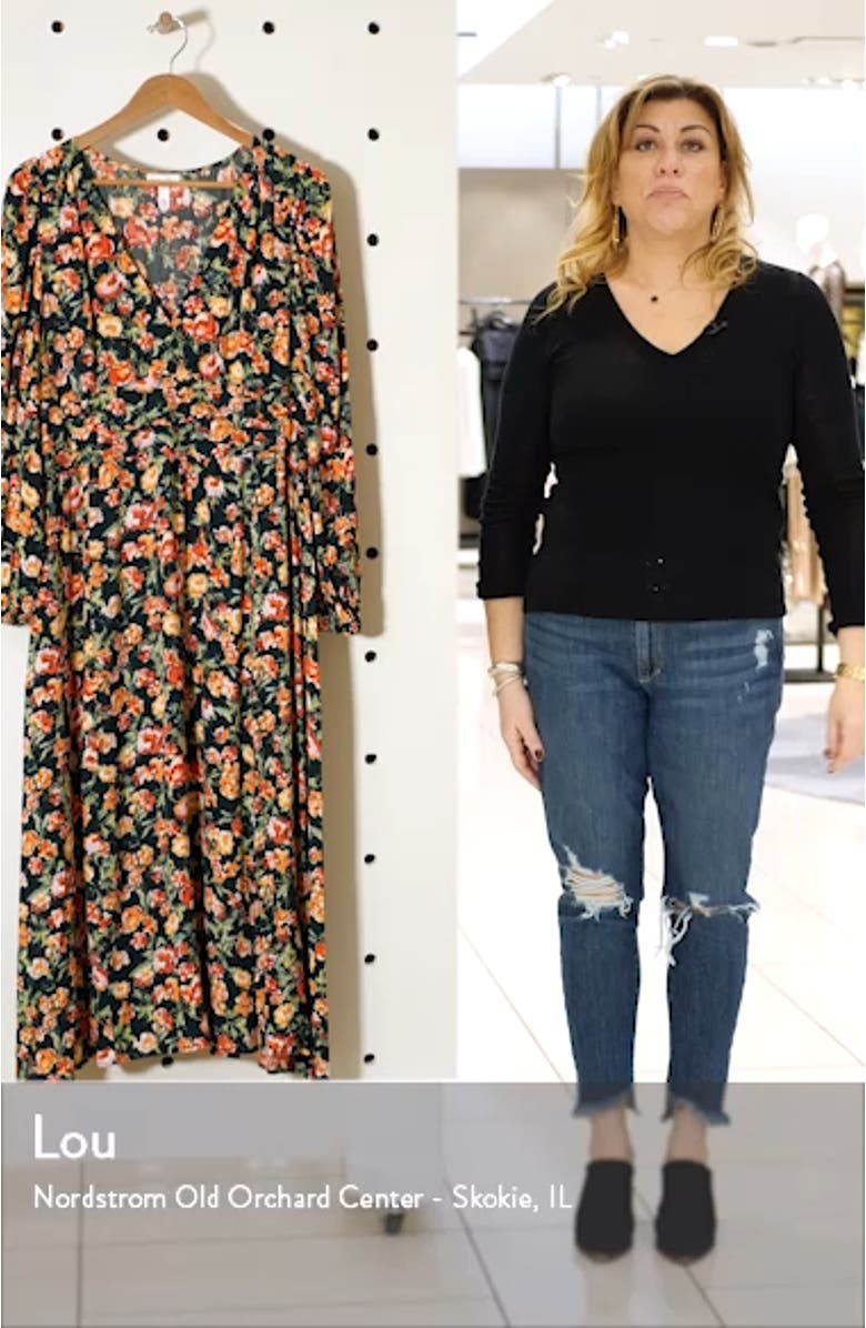 Floral Print Long Sleeve Dress, sales video thumbnail