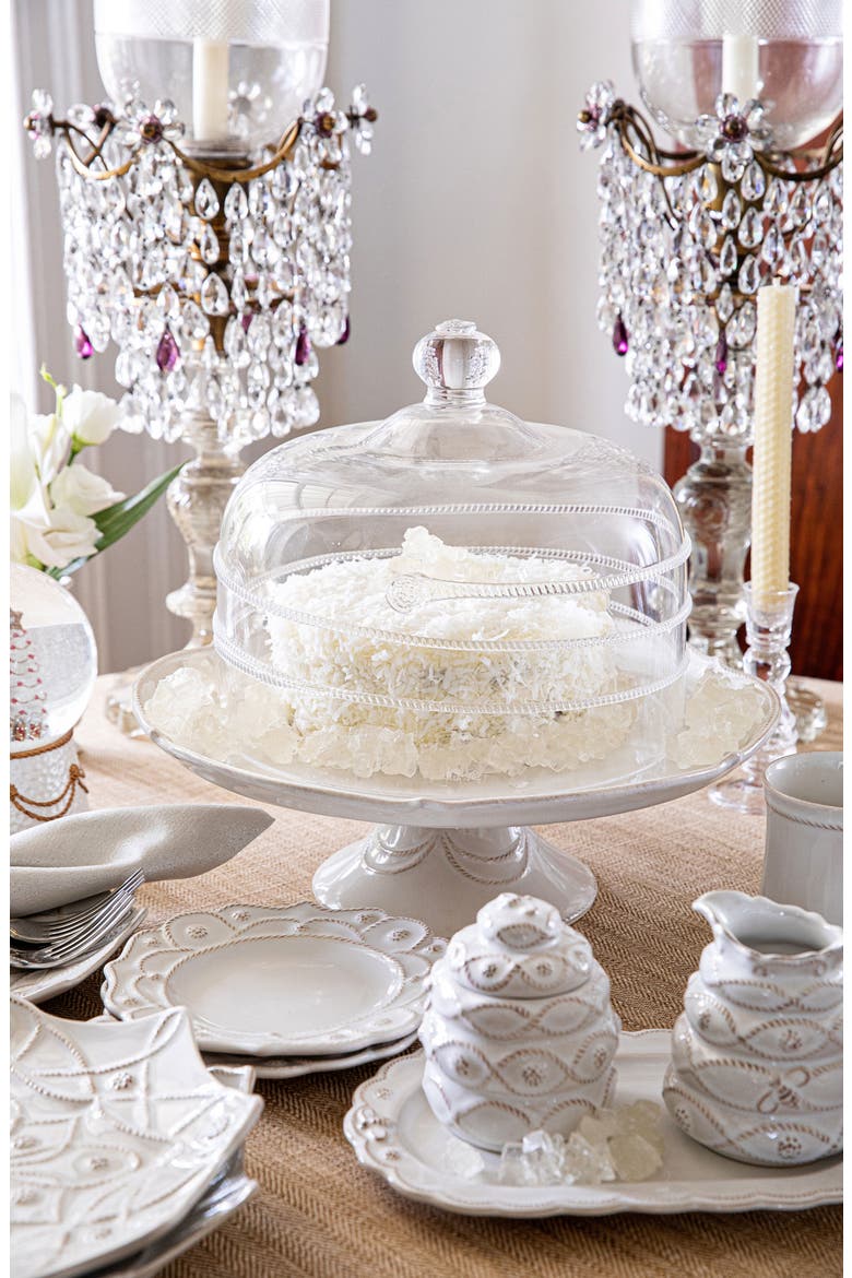 Berry & Thread Ceramic Cake Stand, Alternate, color, WHITEWASH