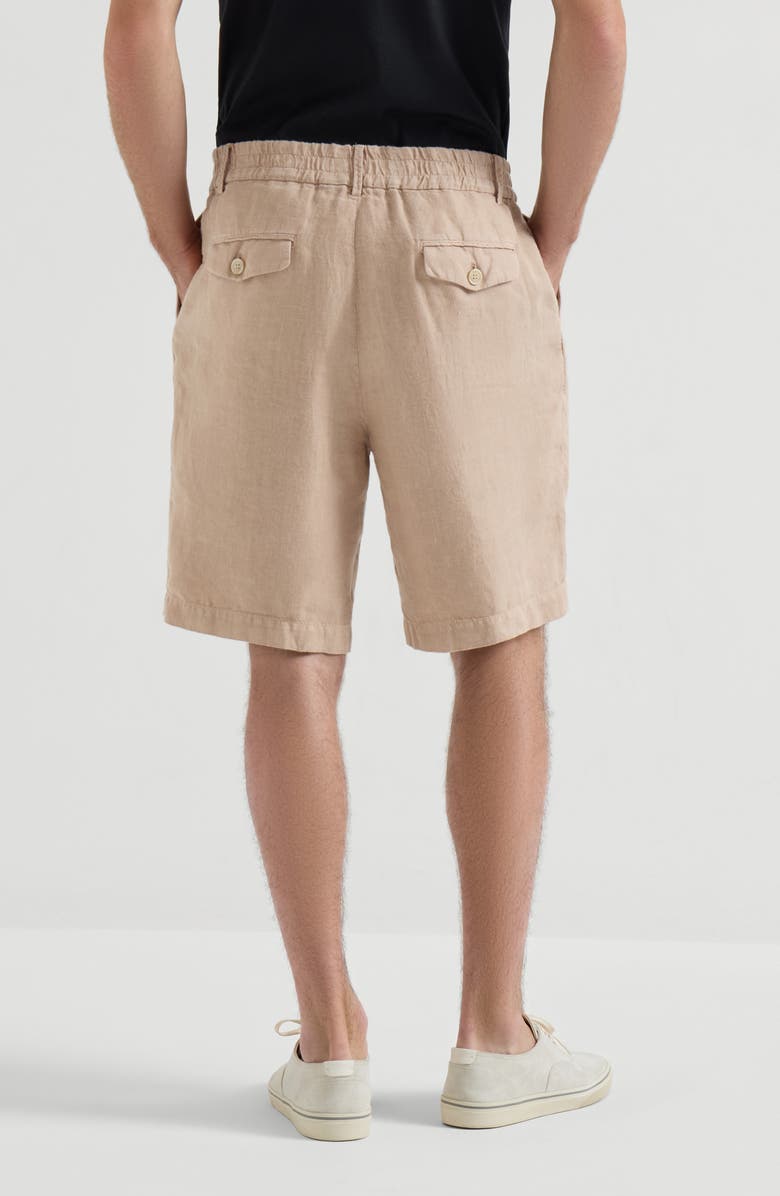 Brunello Cucinelli Linen Bermuda shorts, Alternate, color, Camel