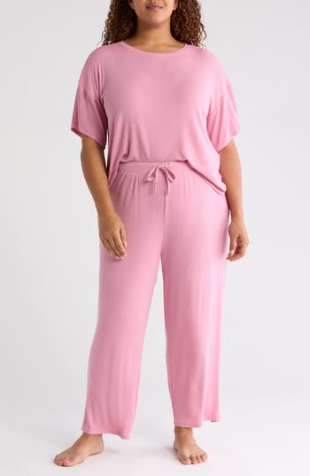 Nordstrom Moonlight Eco Easy Rib Pajamas In Pink Prince