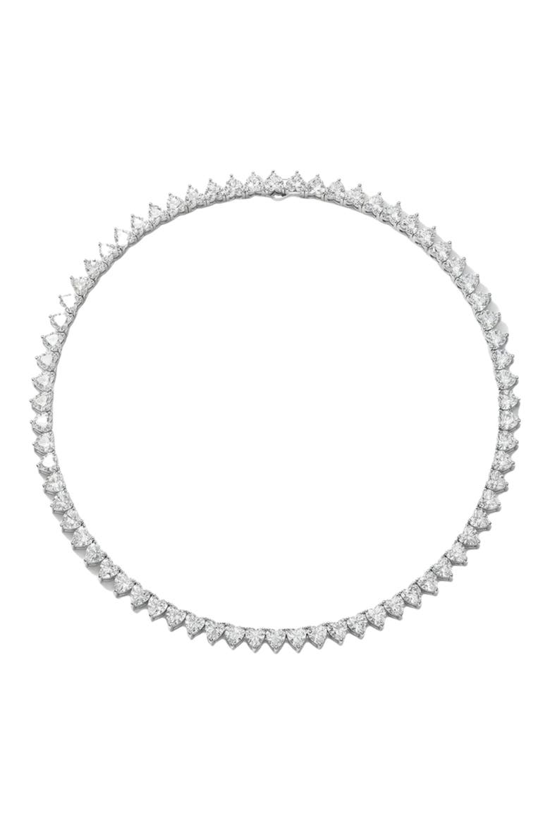 The Iced Out Heart Tennis Necklace, Main, color, SILVER