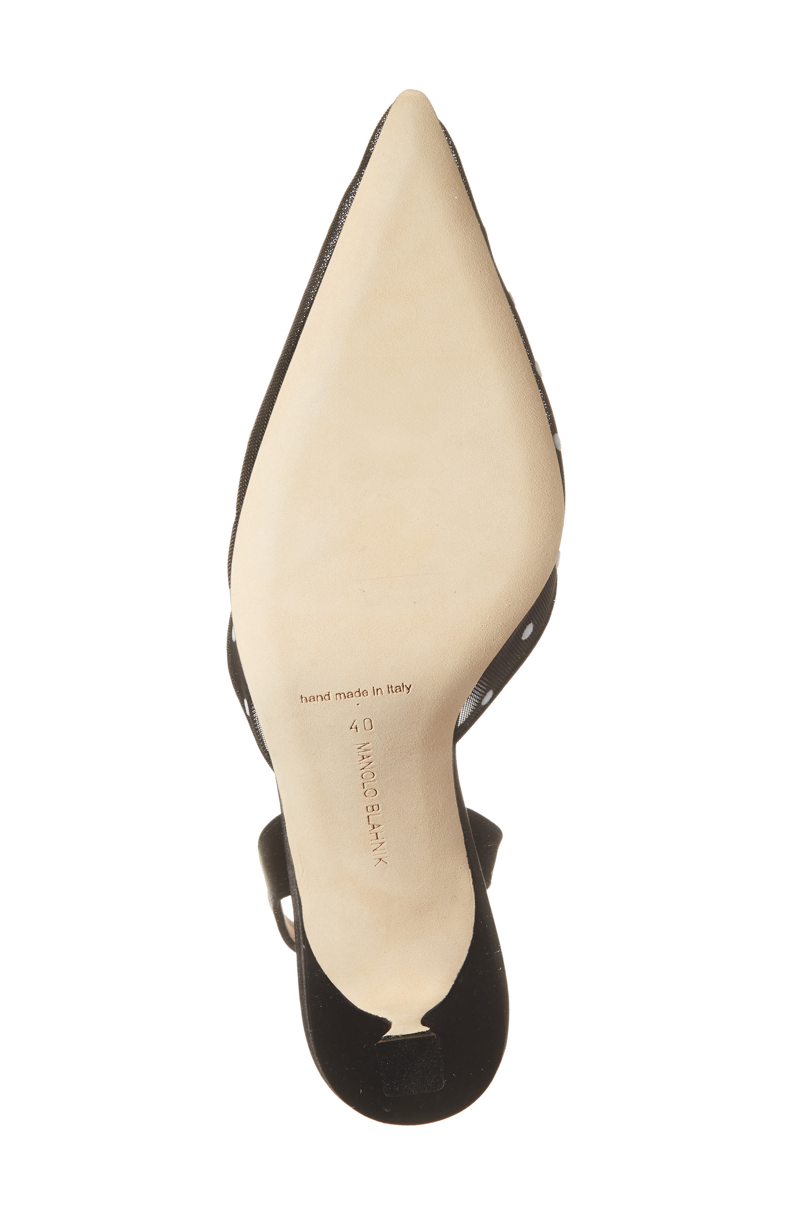 Manolo Blahnik Carolyne Polka Dot Pointed Toe Slingback Pump, Alternate, color, 