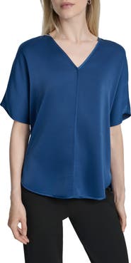 DKNY Short Sleeve Woven Top