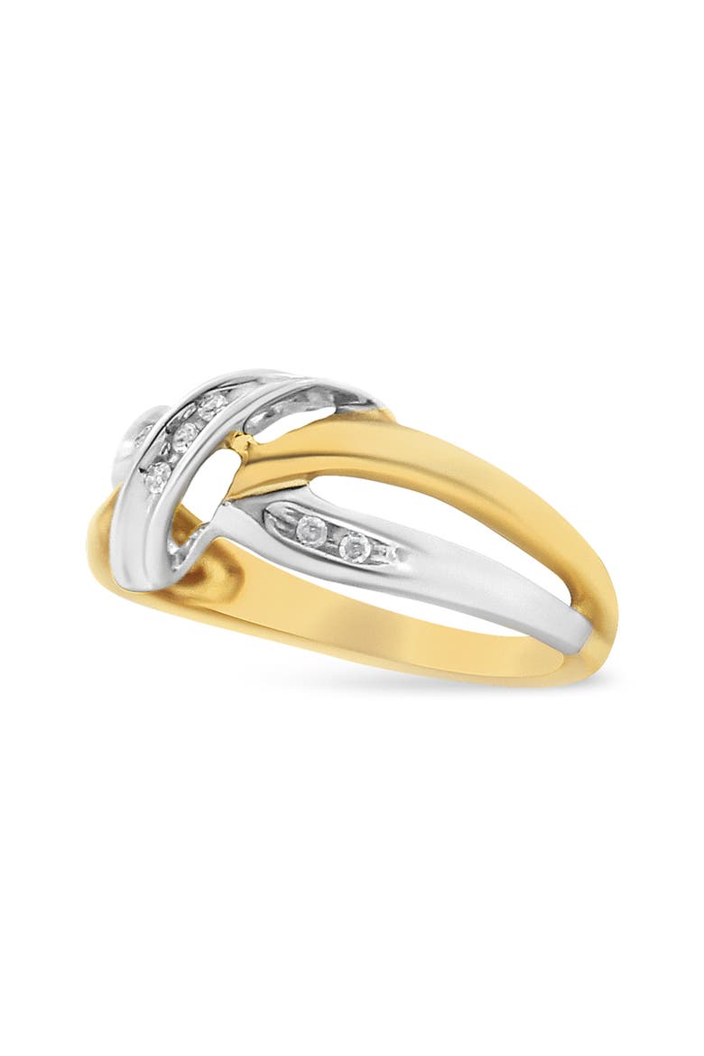 10K Gold 1/20 Cttw Round-Cut Diamond Bypass Ring, Alternate, color, Yellow