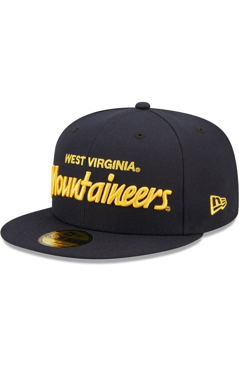 New Era Men's New Era Navy West Virginia Mountaineers Script Original 59FIFTY Fitted Hat, Main, color, Navy