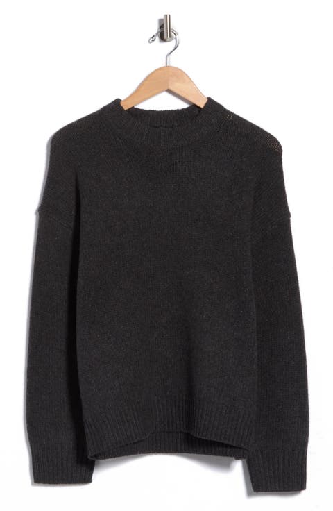 Oversized Crewneck Felted Wool & Cashmere Sweater