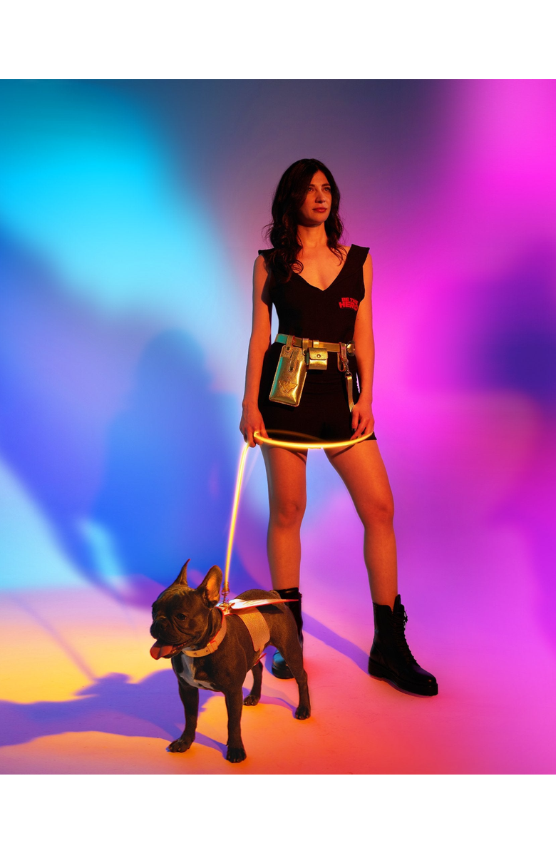 Moshiqa Golden Utility Belt with Leash, Alternate, color, Gold