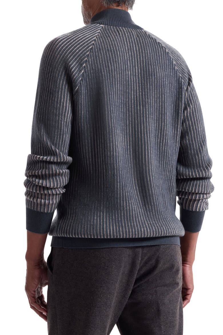Merino Wool Quarter Zip Polo Sweater, Alternate, color, ZINC