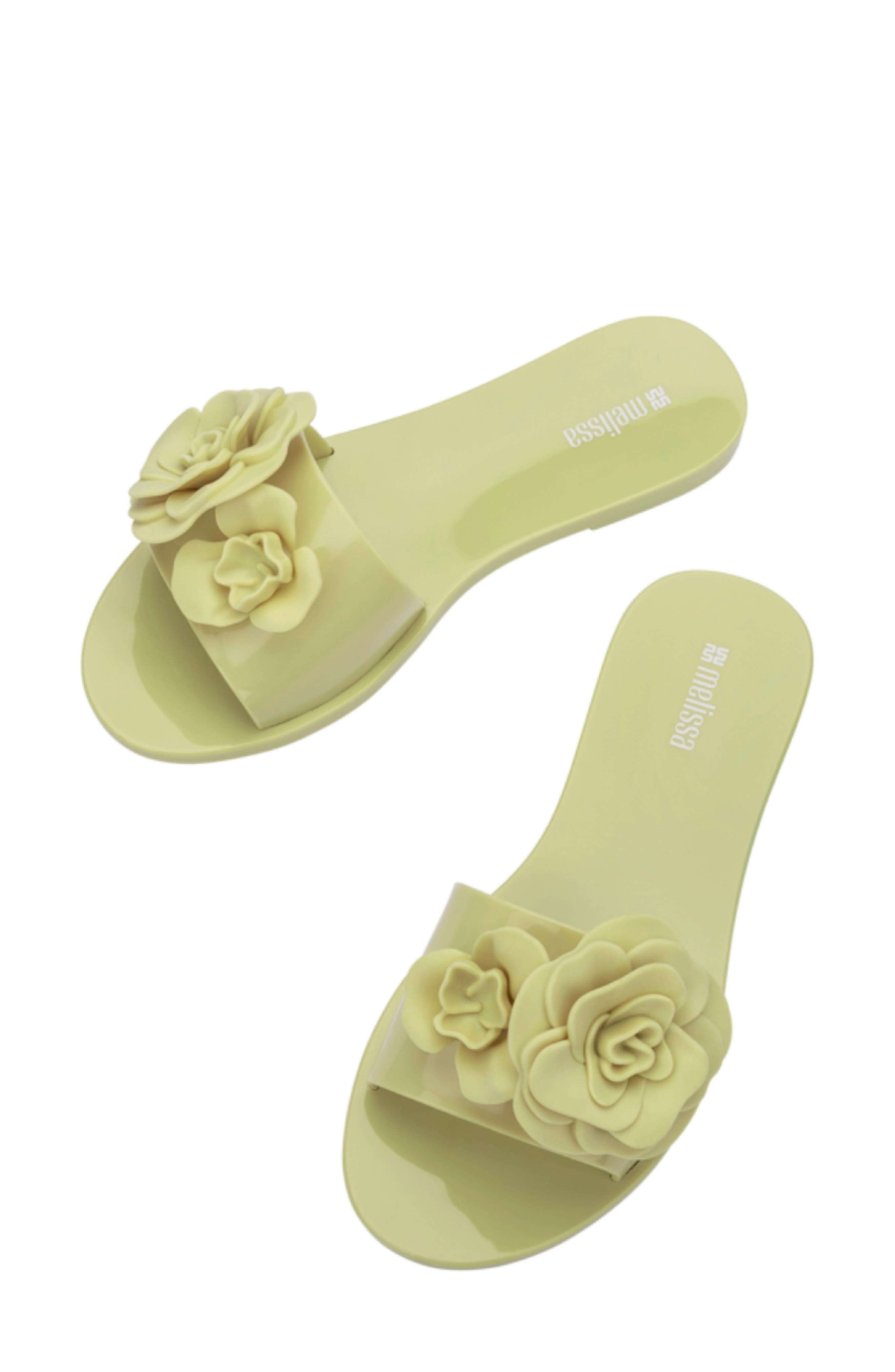 Babe Petals Slide Sandal, Alternate, color, GREEN
