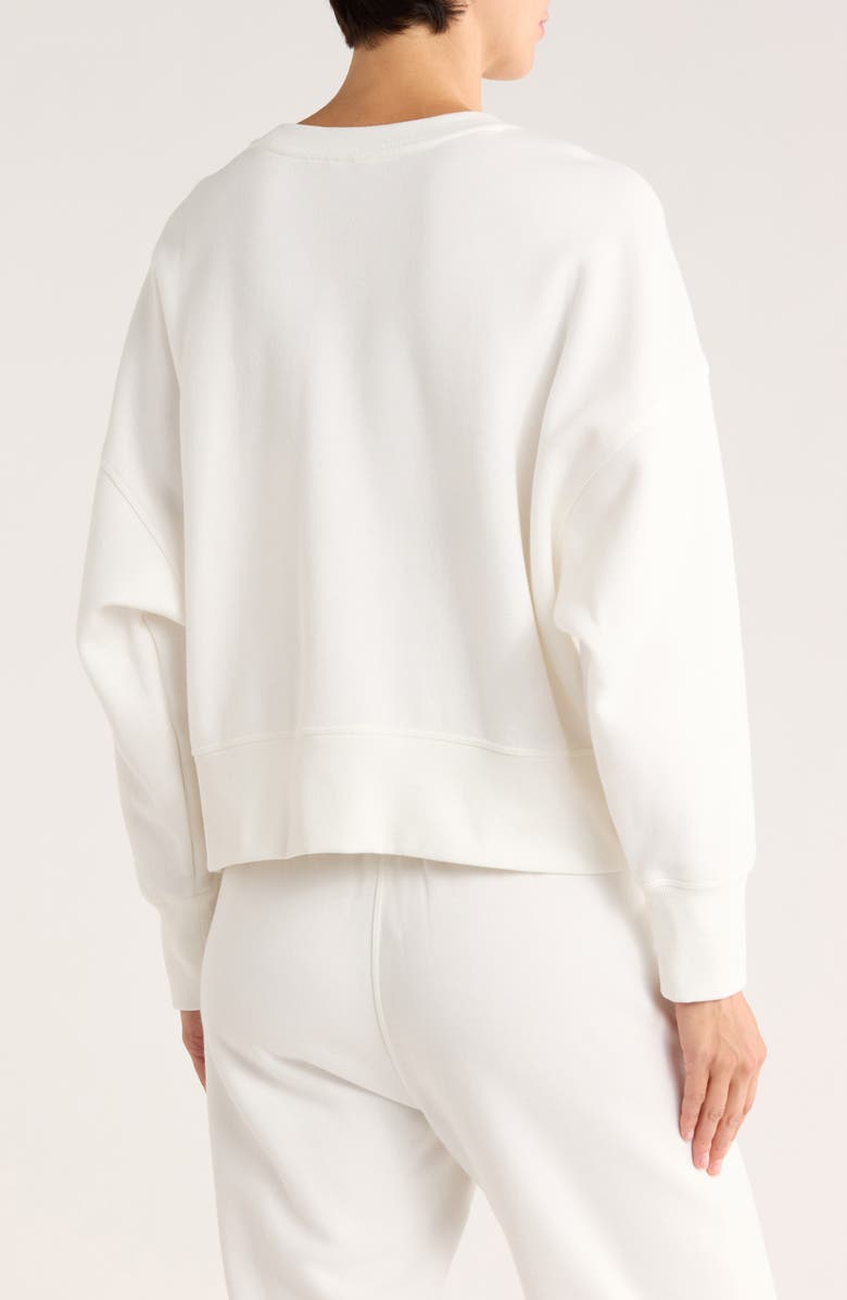 CALVIN KLEIN PERFORMANCE Flocked Logo Sweatshirt, Alternate, color, Cloud / Porcini